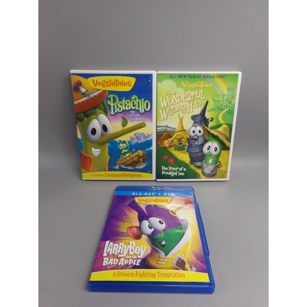 Vintage‎ 2000 s New Big Idea Veggietales Christian Animation DVD Movie Lot Of 3